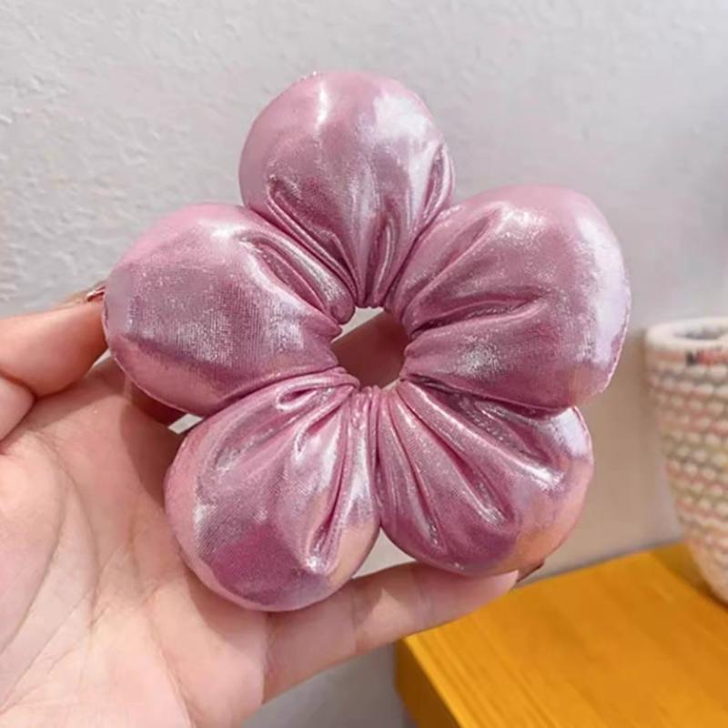 Korean Creative Exaggerated Flower Scrunchie Headdress Women Girl Trendy Design Elastic Hair Band Vacation Hair Accessories