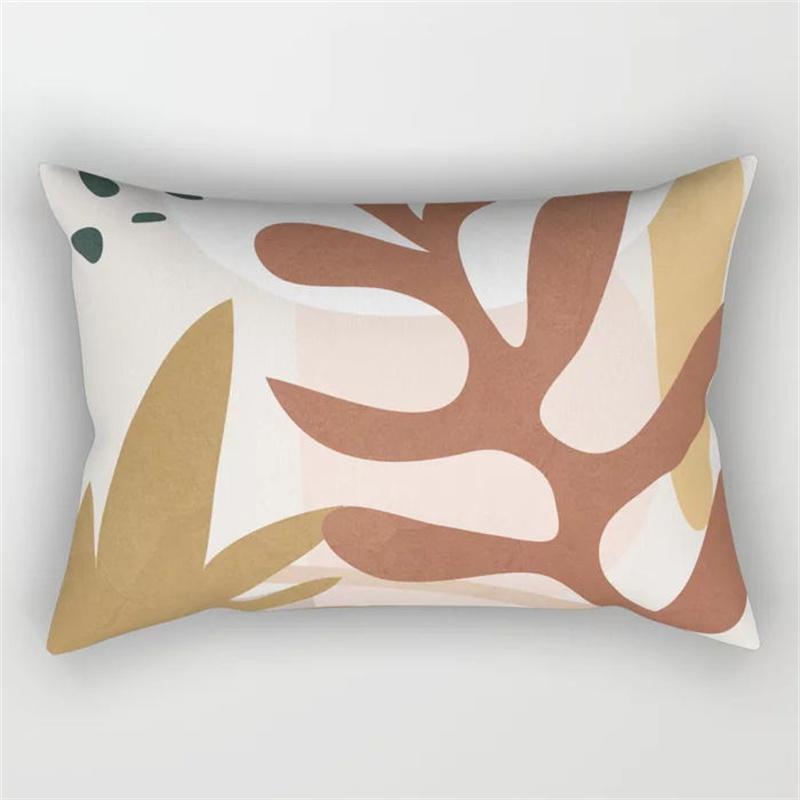30x50 Nordic Abstract Geometric Splicing Leaf Plant Print Pillowcase Modern Fashion Polyester Cushion Cover Sofa Home Decor