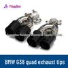 Compatible BMW 5 Series G30/G38 525/530/540 Quad Titanium Black Exhaust with M Logo Carbon Fiber Tailpipe.