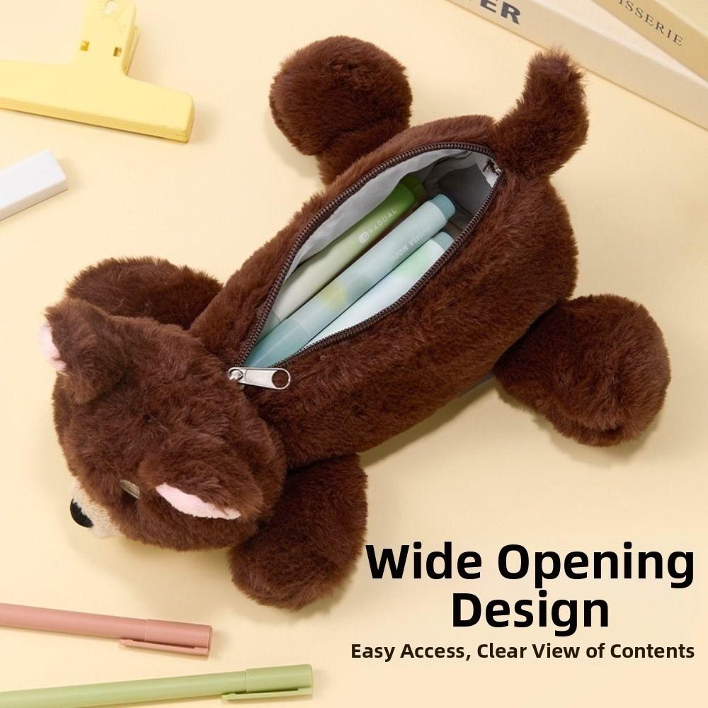 Large Capacity Pencil Case Cartoon Animal Stationery Organizer Gift Storage Bag  Student