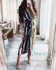 Wish summer long sleeve button short sleeve print dress long dress elegant