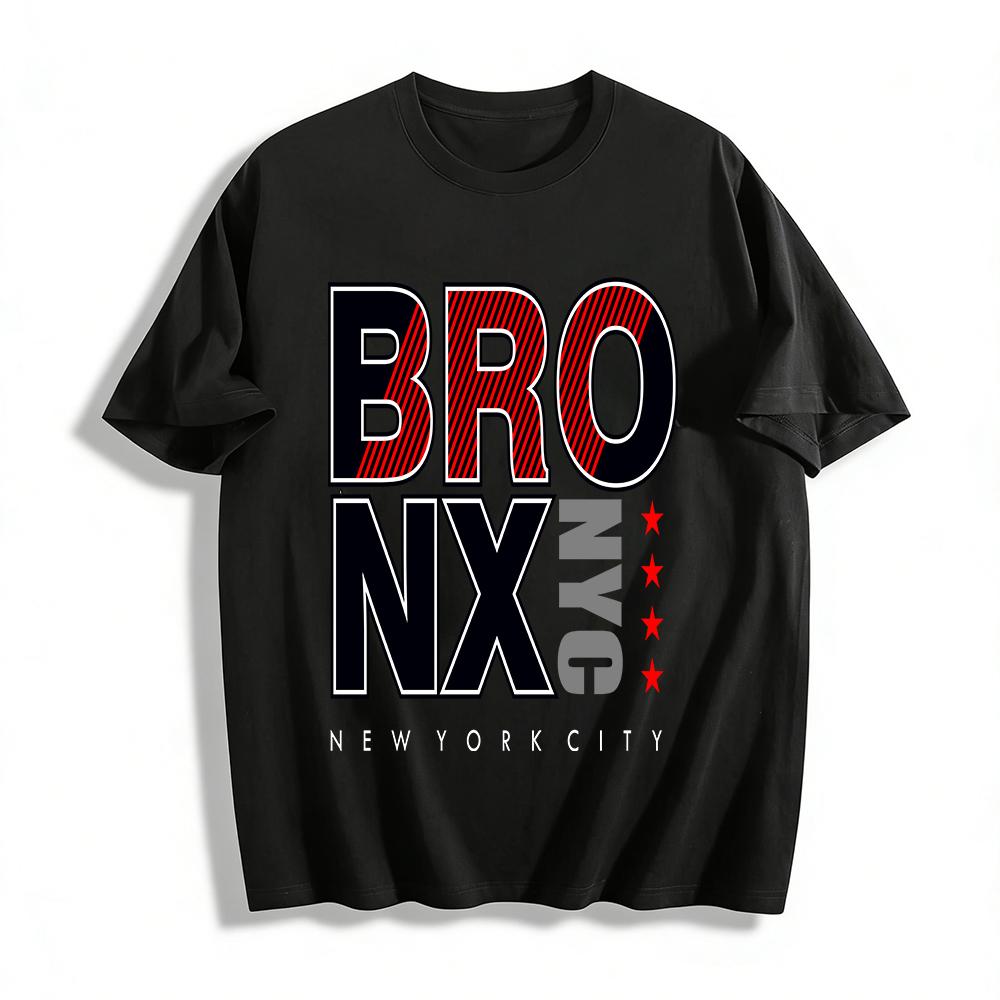 Bronx NYC Trendy Graphic Print Casual Short Sleeve T-Shirt Pure cotton T-shirt XXS
