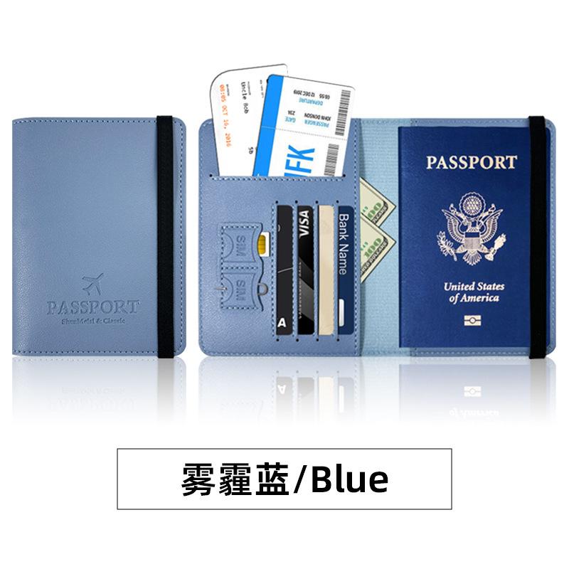 Multi-card Strap Passport Protection, This Set of Pu Thickened Leather Passport Clip Can Be Determined LOGO Leather Passport Bag