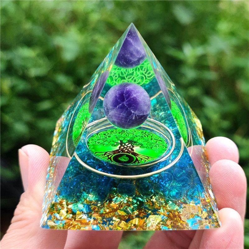 Energy Orgonite Chakra Pyramid Aura Divination Yoga Meditation Ornaments Craft