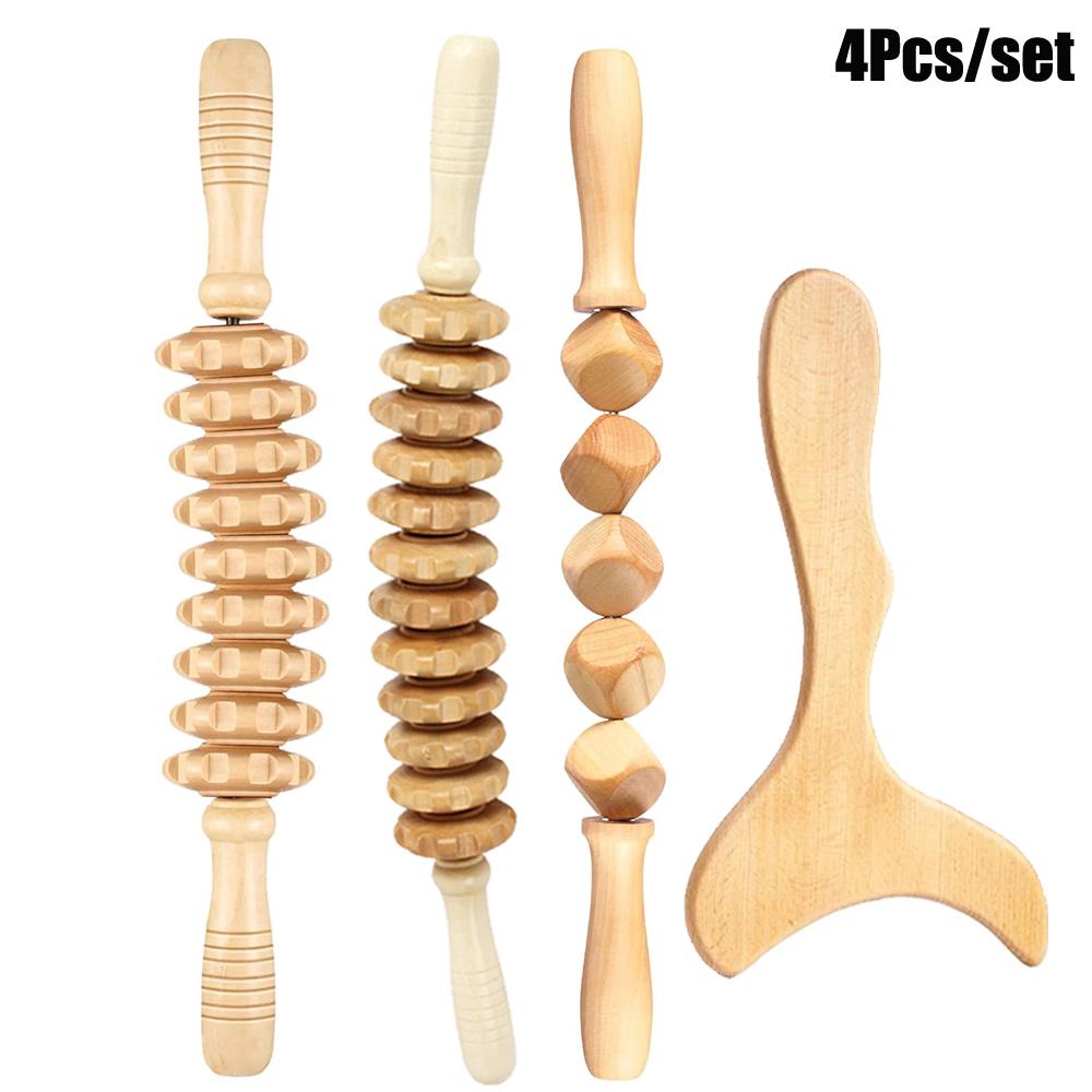 Herramientas de Masaje de Maderoterapia Manuales Accesorios Gua Sha Rodillo Masajeador Anticelulítico Cubo de Madera Masajeador Para Liberación Corporal