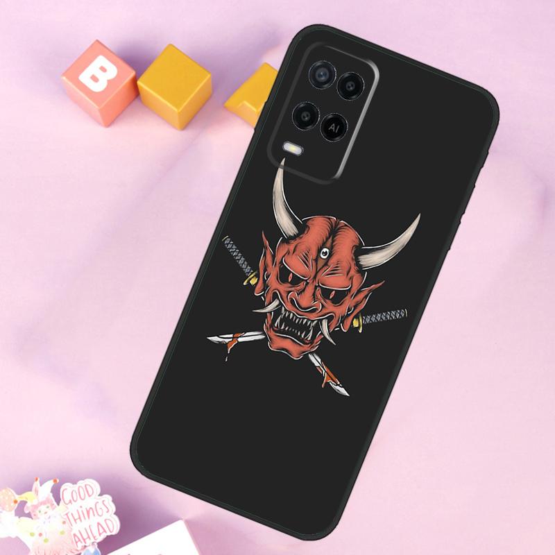 

Japanese Samurai Oni Mask Case For Oppo A60 A80 A40 A15 A16 A17 A57 A94 A74 A54 A76 A96 A18 A38 A58 A78 A98 A5 A6 Pro OPPO A78 4G