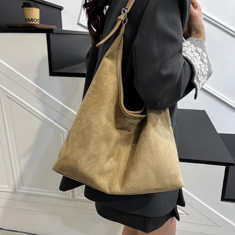 Suede Bag Women's New Autumn and Winter Large-capacity Matte Leather Shoulder Bag Textured Commuter Tote Bag