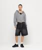 CHAMBROS Wide Non-Faded Single-Pleat Bermuda Denim Half Pants [Washed Black]