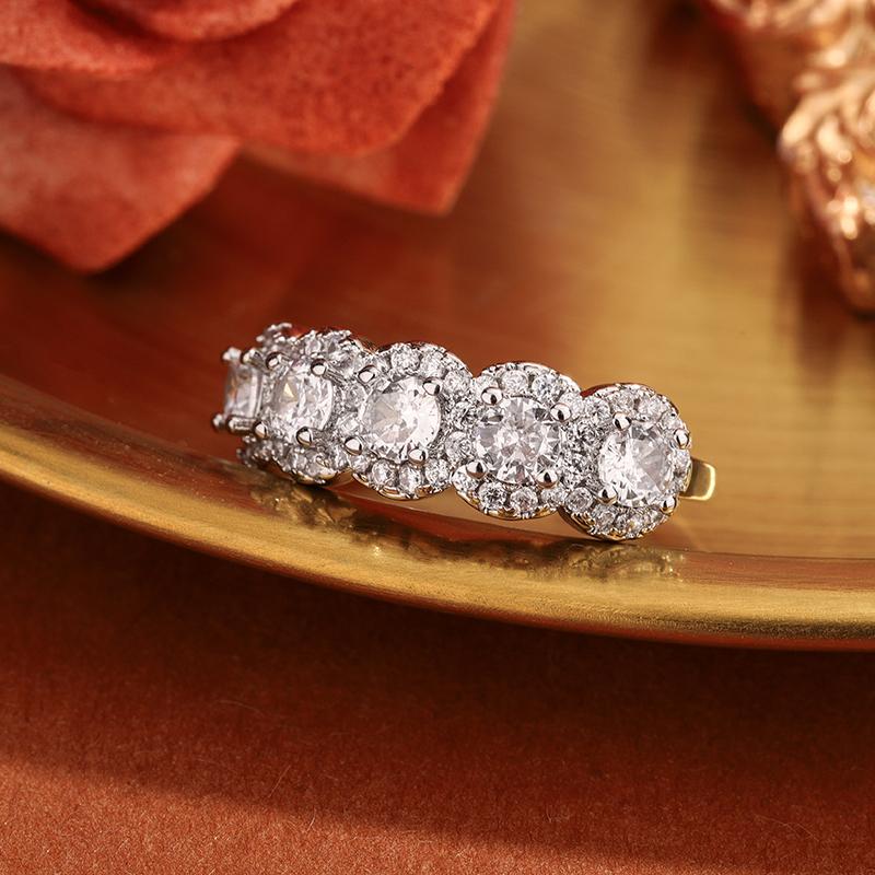 925 Silver-plated Shiny White Zircon Women's Ring High Quality Party Engagement Wedding Jewelry Gift