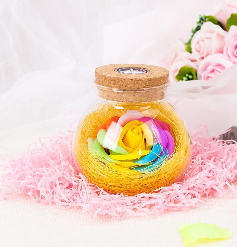 

Светодиодный романтический цветок розы, дистанционный светильник, диммер для бутылки, ночник, бутылка с цветком, креативный подарок для девочки, украшение дома жёлтый