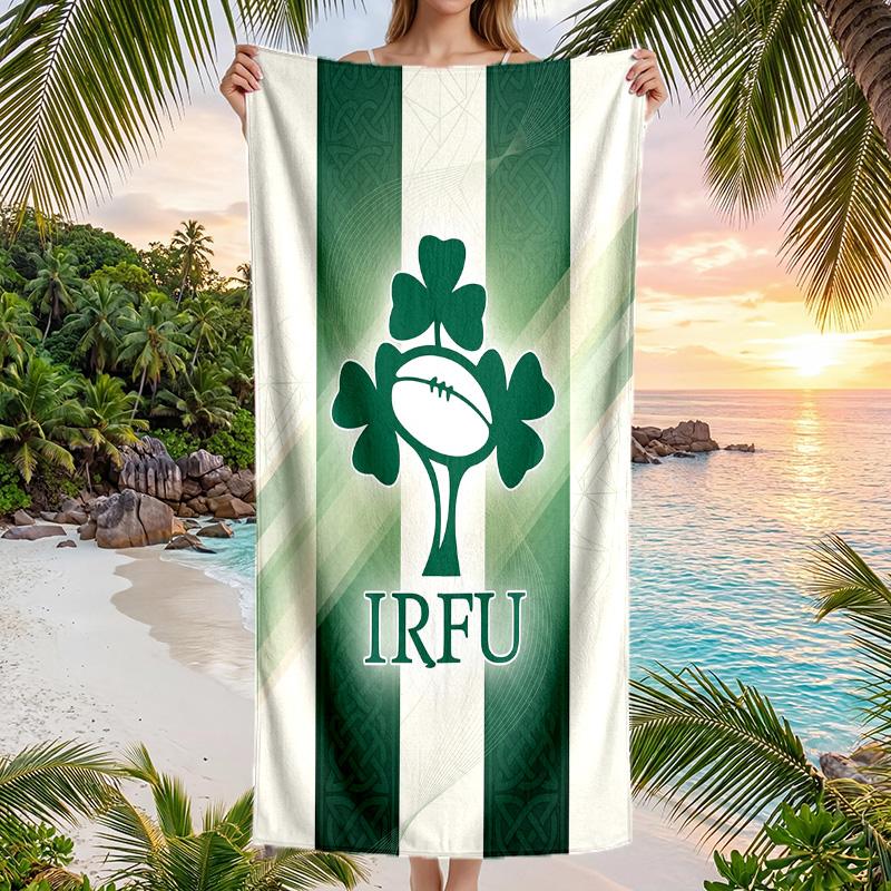 Ireland Rugby Fashion Beach Towel Portable Soft Quick Dry Towel For Swimming Camping Holiday Use