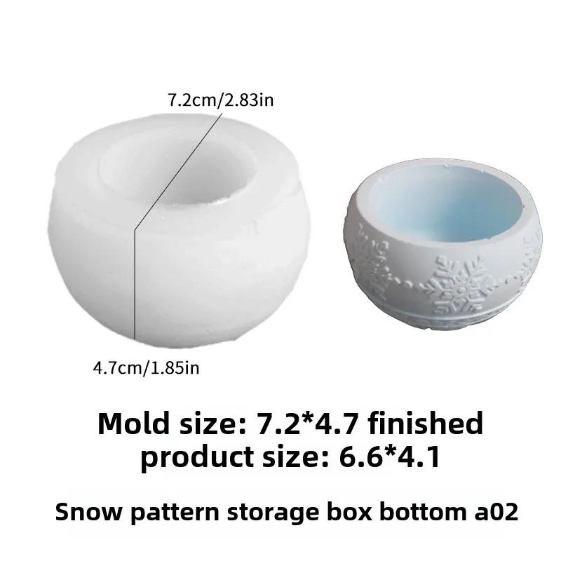 

Christmas Berry Candle Cup Mold Relief Snowflake Christmas Fruit Storage Box Christmas Gypsum Ornament Silicone Mold