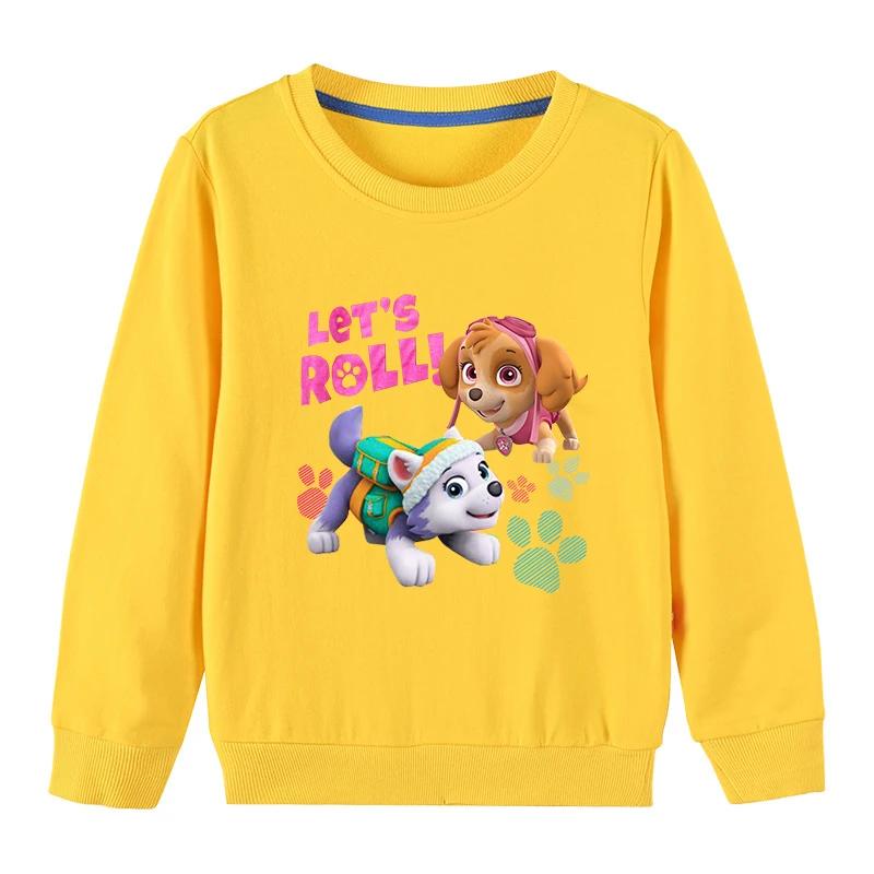 New Style Paw Patrol Cartoon Anime Printing Boys and Girls Round Neck hoodies Pullover Autumn and Winter Parent-child Clothing Pullover
