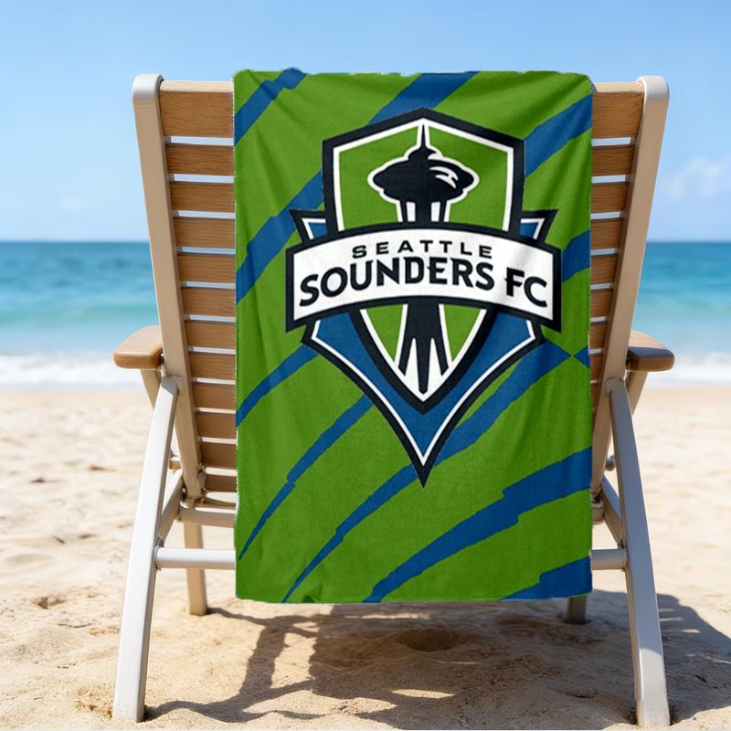 Strandtuch mit aufgedrucktem FC-Wappen, superweiche Mikrofaser, perfektes Geschenk zum Geburtstag, für Pool, Strand, Reisen, für Familie und Freunde