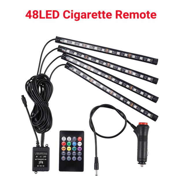 LED-Auto-Fuß-Umgebungslicht mit USB-Neon-Stimmungsbeleuchtung, Hintergrundbeleuchtung, Musiksteuerung, App, RGB, dekorative Atmosphäre im Auto-Innenraum