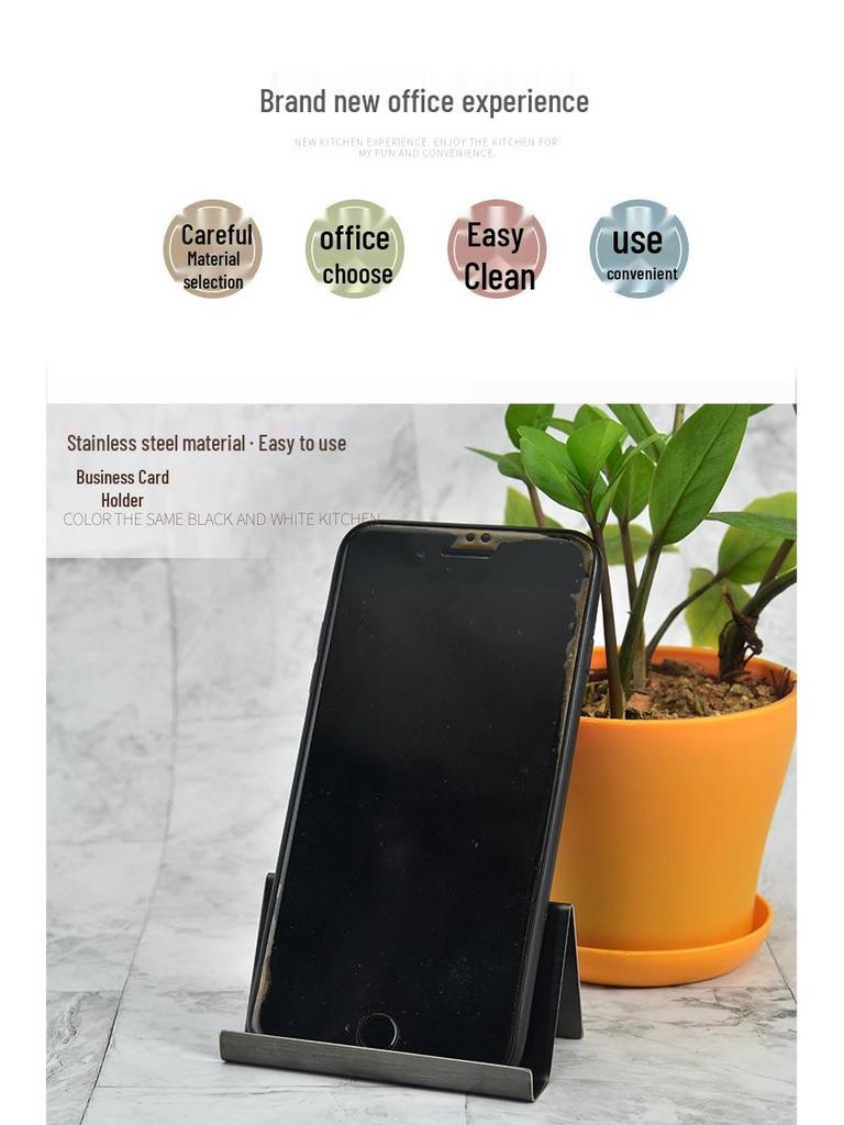 In Stock Stainless Steel Desktop Business Card Holder