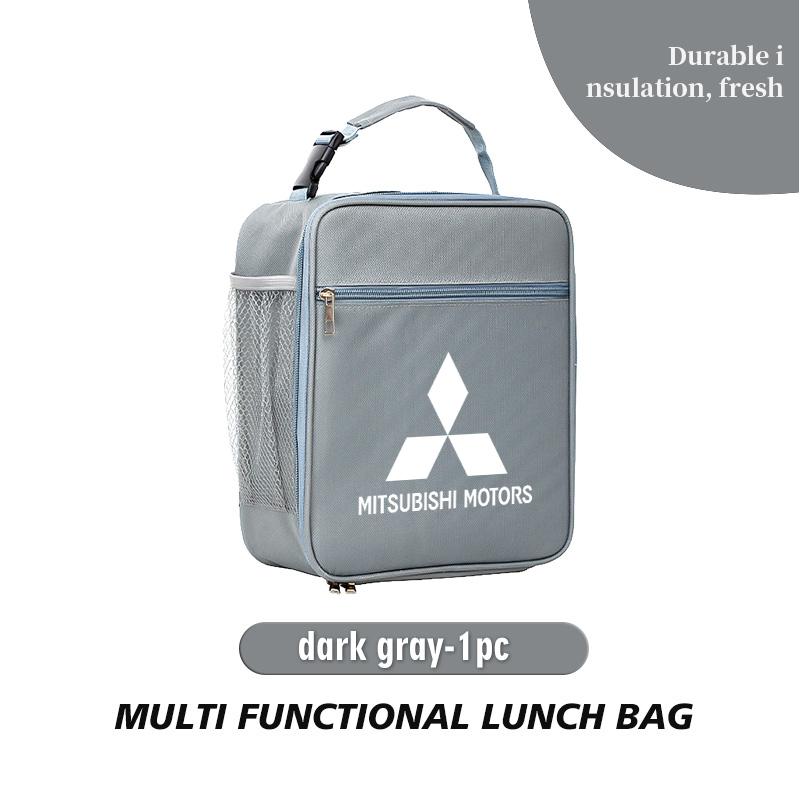 

Car Logo Lunch Bag Insulated Lunch Container Picnic Storage Bento Box Organizer For Mitsubishi Outlander Lancer Eclipse Mirage