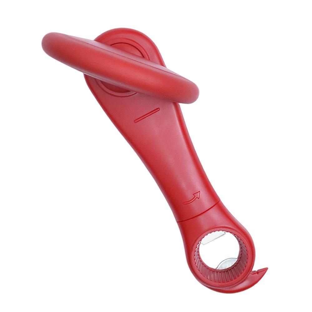 Stainless Steel Multi-Function Can Opener & Bottle Opener Easy-Grip Manual Jar Opener for Kitchen, Durable & Safe Household