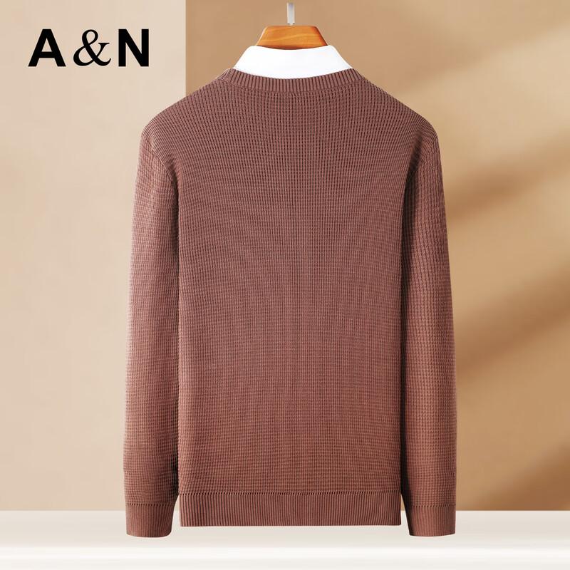 Antonio Men's 100% Long-Staple Cotton Thick Round Neck Sweater
