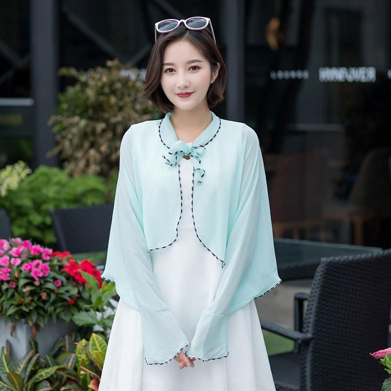 

Женская шифоновая шаль с длинным рукавом для защиты от солнца с оборками - дышащая и легкая для велоспорта