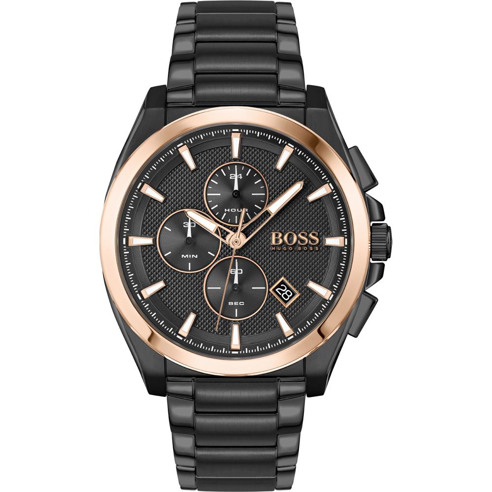 BOSS Grandmaster Black Dial Black Metal Men s Quartz Watch 1513885 чёрный