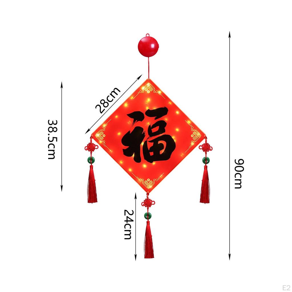 Chinese Year Hanging Decorations Oriental Pendant Fu Character LED Decorative Lights for Home