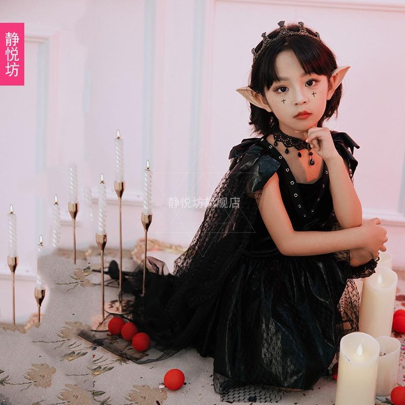 Halloween Children's Costume Witch Stage Show Girls Showroom Model Vampire Night Elf Dress