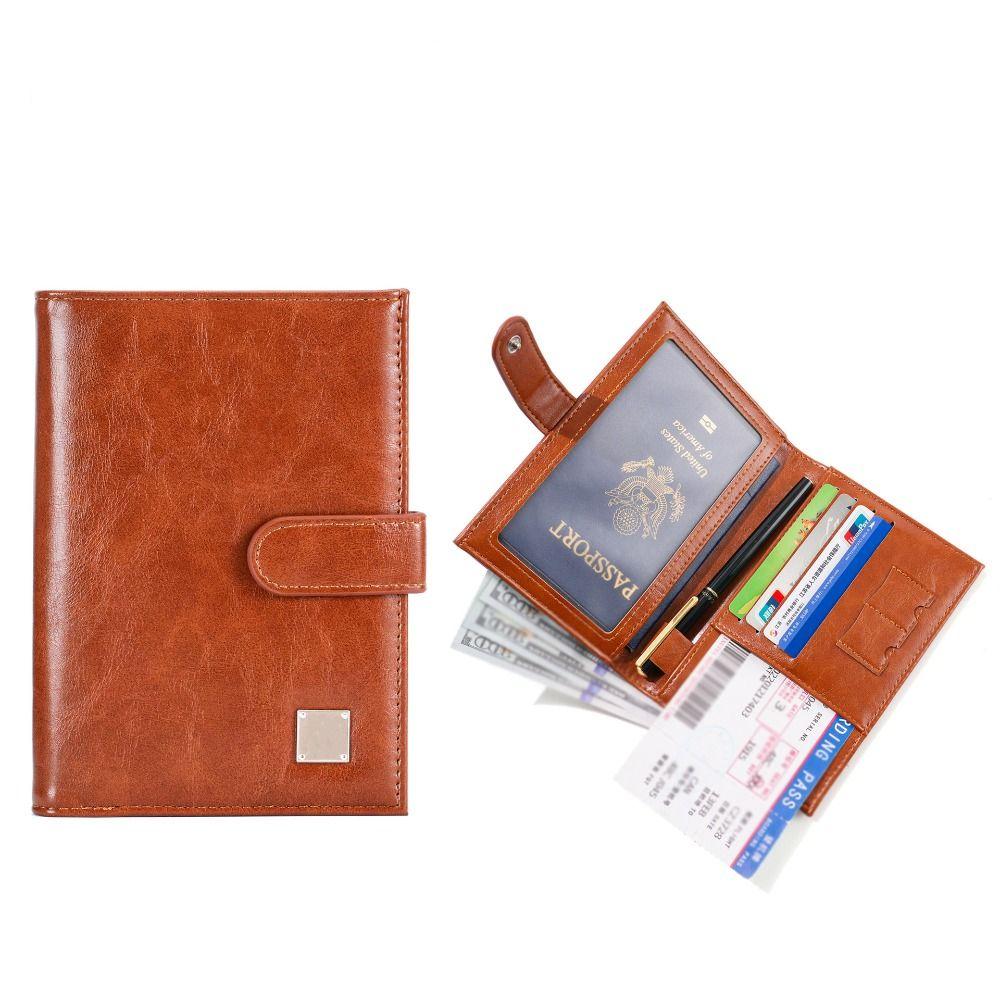 

Passport Cover PU Passport Bag Purse Passport Clip Creative Travel Wallet Travel Accessories коричневий
