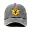 Save Bees Printed Visor Baseball Cap Adjustable Washed Cotton Baseball Hats Outdoor Leisure Faded Casquette