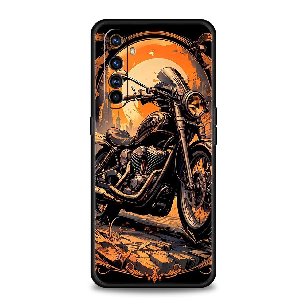 Colors Vintage Motorcycle Painted Case For Realme C67 C63 C55 C53 C35 C25 C21 GT 2 3 5 6 10 11 12 13 Pro 5G Soft TPU Phone Cover