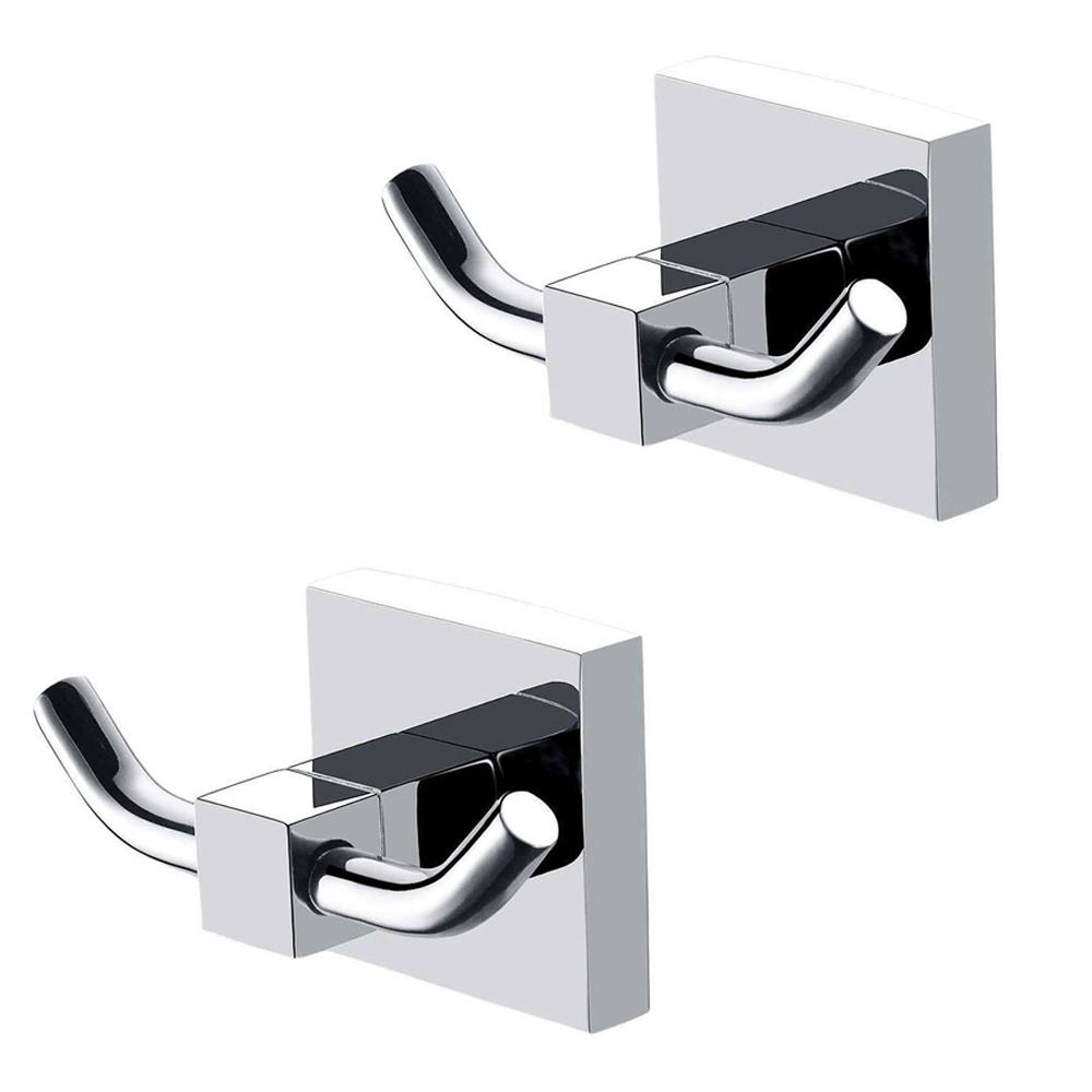 8/2pcs Towel Hooks Bathroom Coat Rack Wall Mounted Stainless Steel Robe Hook Holder Hat Hanger for Bedroom Kitchen Hotel Office