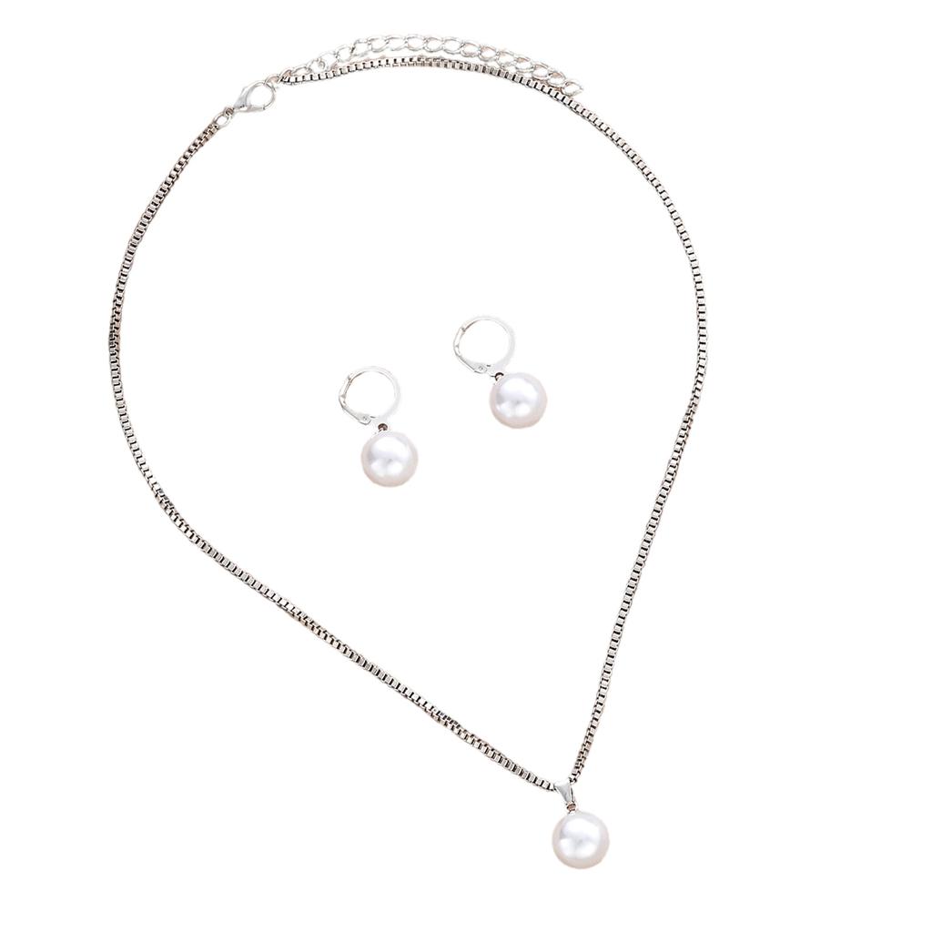 Elegant Pearls/Heart Jewelry Set For Women Dainty Necklace And Earrings Accessories For Weddings Parties Daily Wear