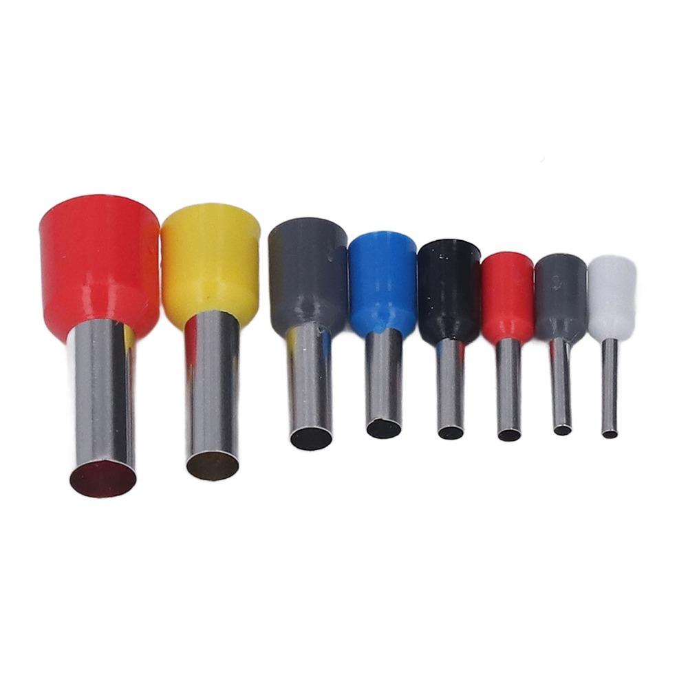 1200 Pcs 0.5mm-10mm Cold Pressed Terminals Copper and PVC 8 Different Size Ferrule Crimping Kit 22 AWG to 8 AWG Assortment