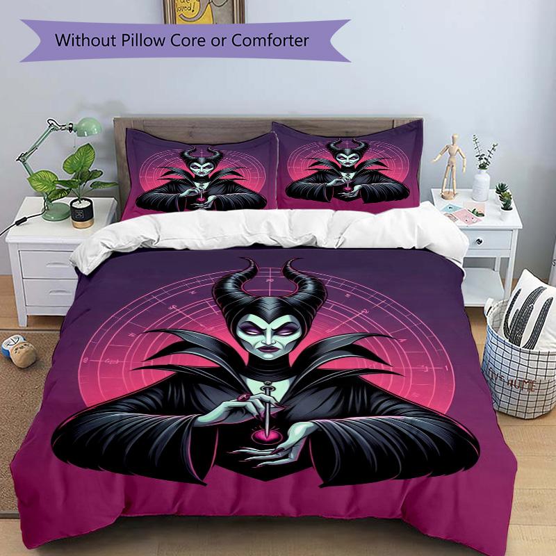 Maleficent'S Dark Spell Print 3Pcs Bedding Setduvet Cover With 2 Bedropillowcase Home Birthday Gift