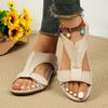 Women's New Plus Size Roman Sandals Women's Flat Velcro Casual Beach Sandals