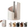 Mountain Paper Towel Holder Countertop with Wood Round Base And Iron Holder One-Hand Tearing Wood Paper Towel Holder for Kitchen Dining Room