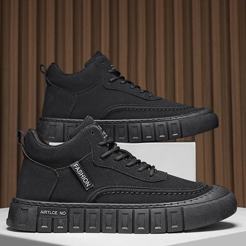 New Fashion Autumn And Winter Men's High Top Martin Boots Students Male Boys Trending Soft Sole Work Shoes Labor Protection Martin Sneakers