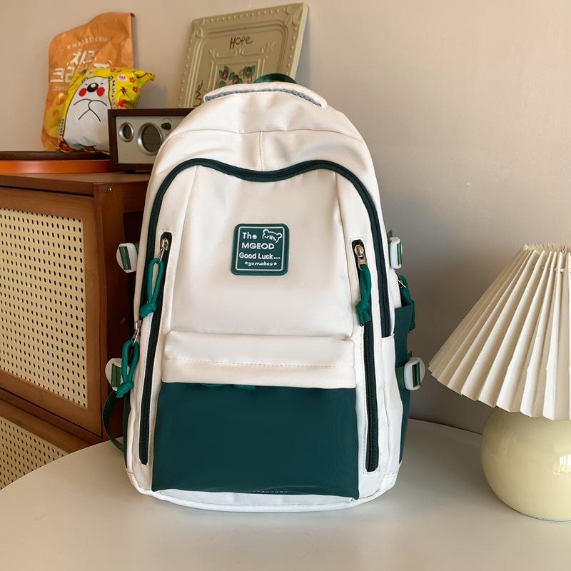 School Bag Male College Students Contrasting Color Splicing Couple Backpack 2025 New Multi-layer Primary and Secondary School Students Backpack