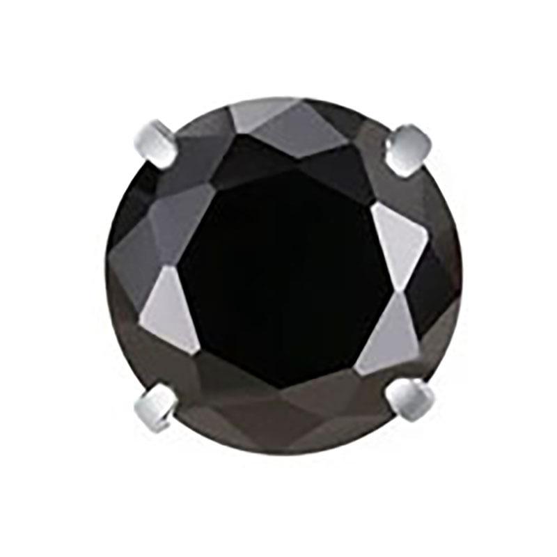 F136 Titanlegierung Steckerohrringe mit 5A Zirkonia, Vierzack-Rundfassung, Innengewinde Knorpel, Schalenboden Lippen- & Zungenpiercing-Ersatz.