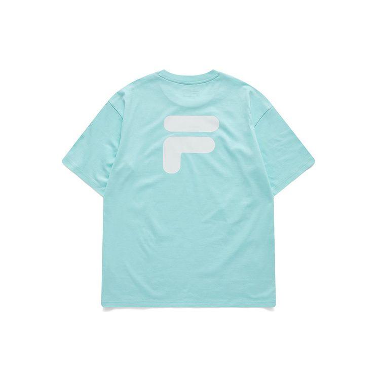 Fila Fusion Printed Casual Sports Trend Round Neck Short Sleeve T-Shirt Unisex Tops Ice-Powder-Green T11U126110FTQ