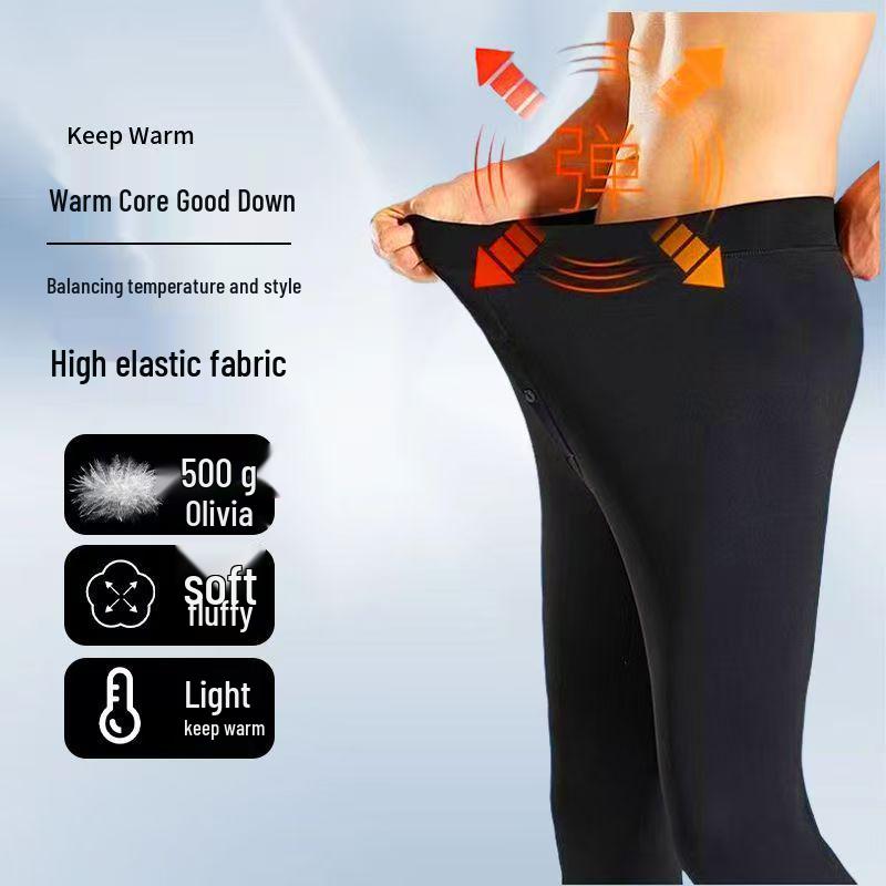 Herren-Motorradhose mit Fleecefutter, wintertauglich, dick und warm, kälteabweisende Baumwollleggings