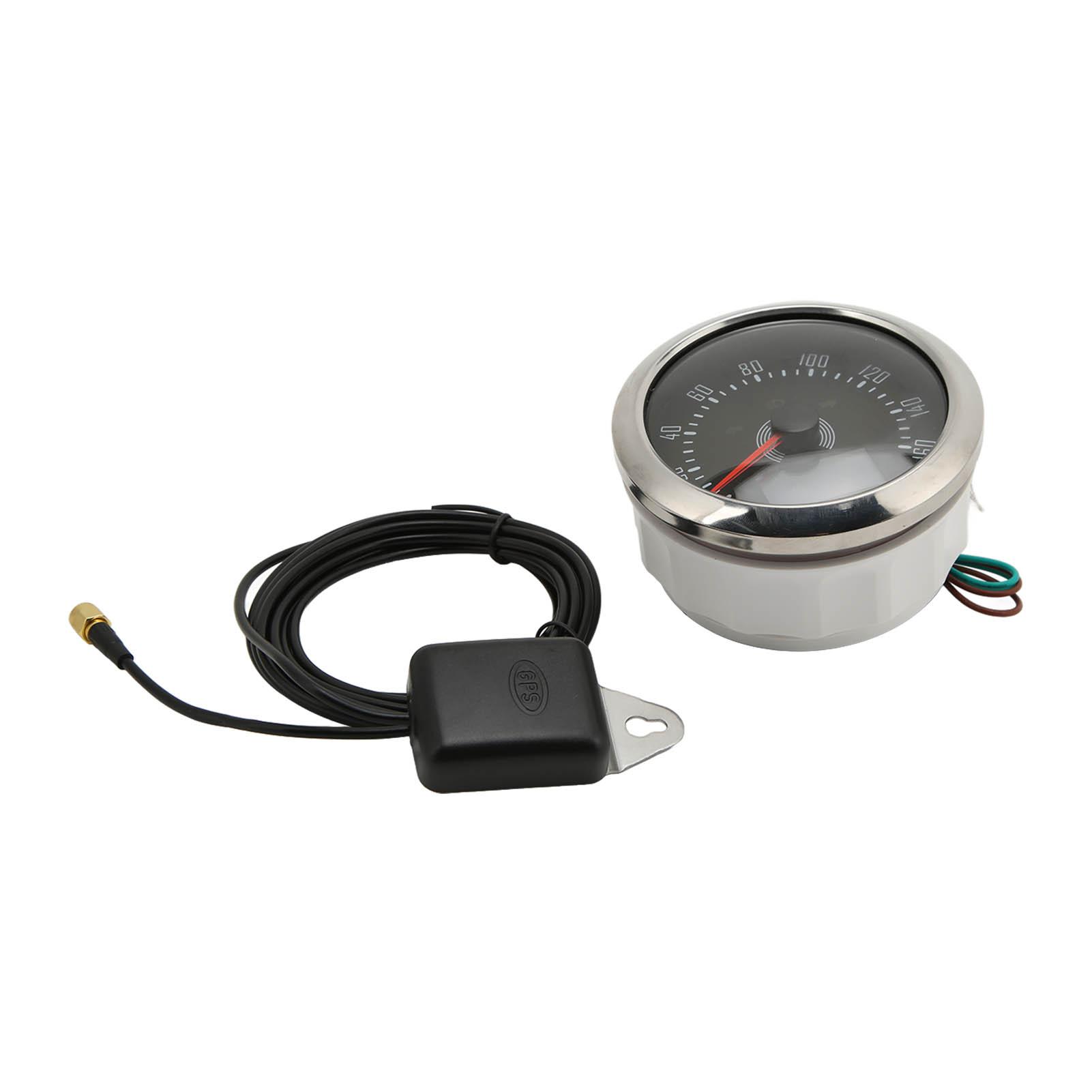 

GPS Спідометр 0‑160 миль/год РК-екран IP67 Водонепроникний Кольорове підсвічування Універсальний для автомобілів Човнів Будинків на колесах Яхт Чорний чорний