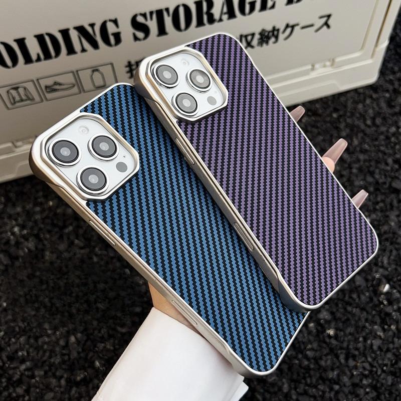 Applicable To IPhone16 Frameless Carbon Fiber Pattern Mobile Phone Case Apple 15 ProMax Skin Friendly and Anti Fall Protection Case