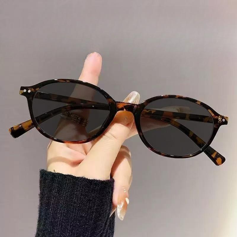 2PCS Unisex Trendy High Quality Oval Frame Myopia Sunglasses Outdoor Street Style Anti-UV Ultra Light Prescription Near Sight Eyewear
