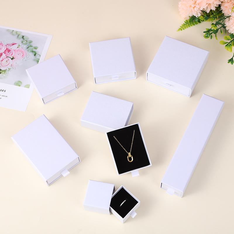 In-Stock Paper Packaging Jewelry Box for Necklace, Bracelet, Earrings - Cross-Border Hot-Selling Pull-Out Design