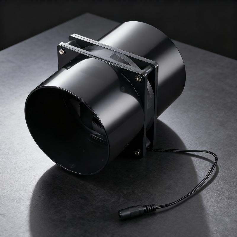 12CM 12V Changeable Exhaust Fan Kit With 2 Air Ducts Hydraulic Bearing For Smog Removal In Workshops Pet Houses