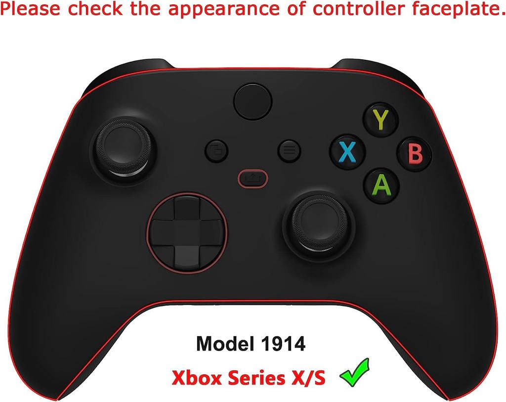 eXtremeRate ASR Version Redesigned Shell for Xbox Core Wireless Rubberized Grips for Improved Friction and Custom Faceplates for Xbox Series X S