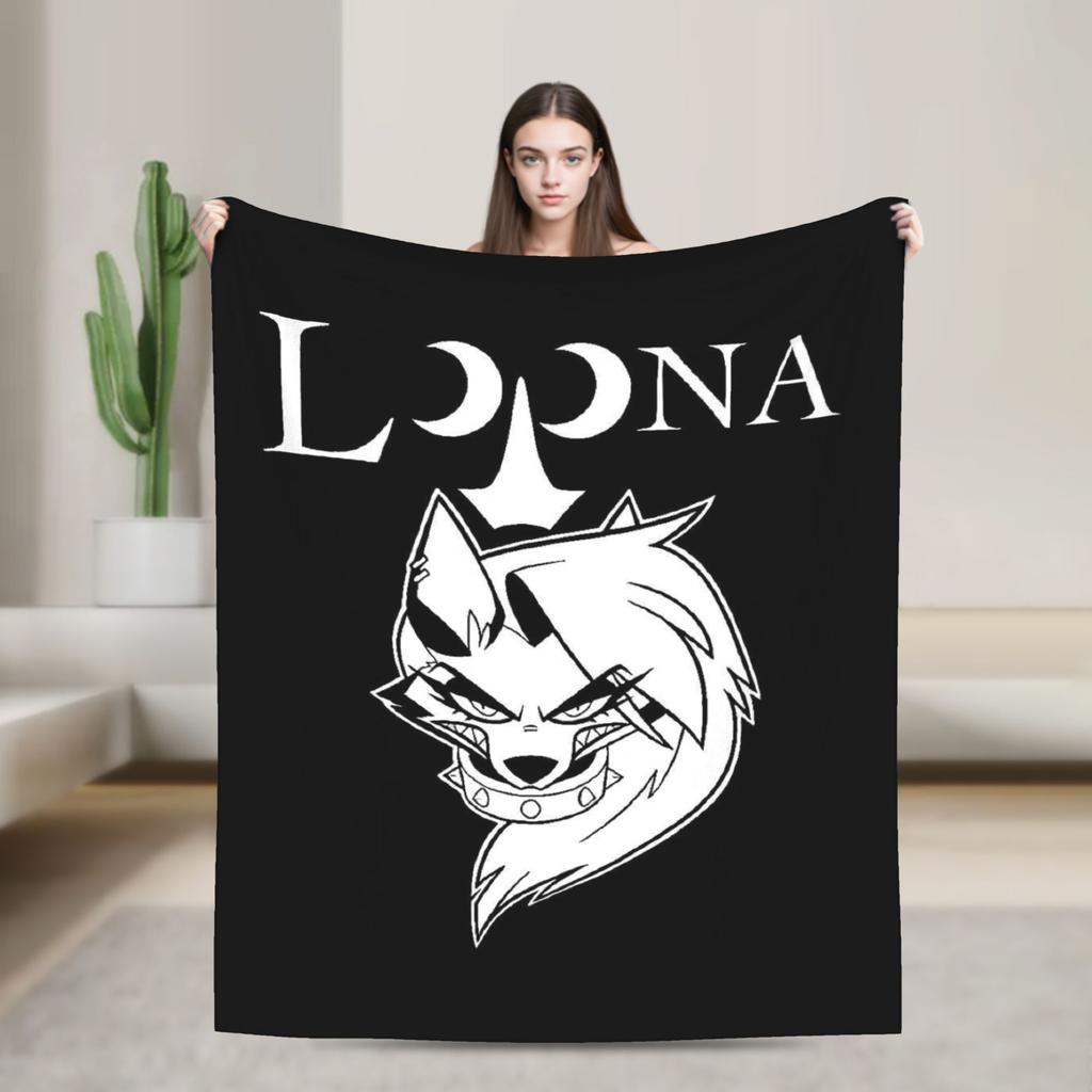 Soft Warm Blanket Decorative Helluva Boss Loona Throw Blanket  Flannel Bedspread For Outdoor Aesthetic Sofa Bed Cover