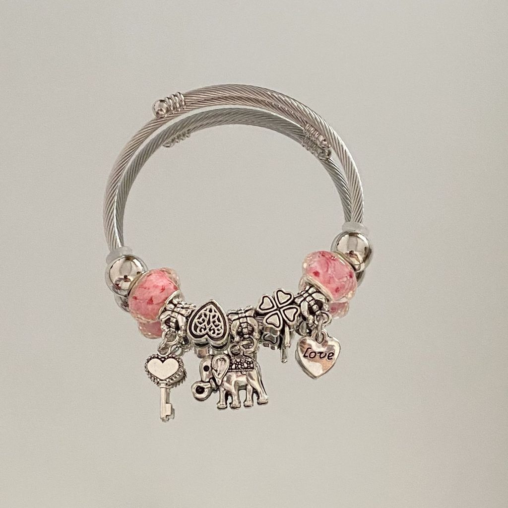 Modern Elephant Bead Bracelet With Stainless Steel Material For Fashion Casual Wear