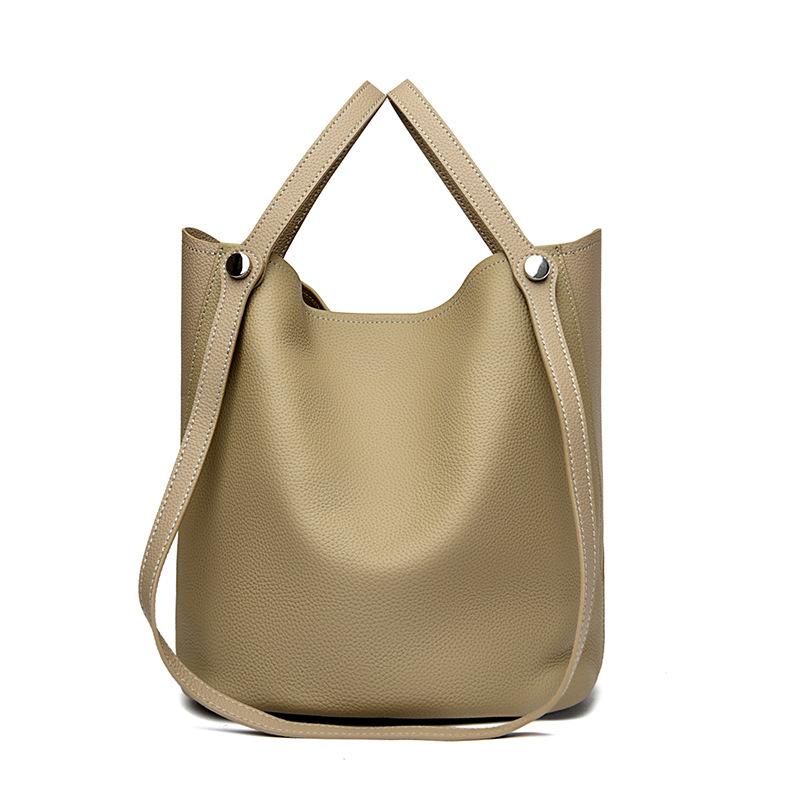 Genuine Leather Women's Bag Large Capacity Bucket Bag Tote Bag Single-shoulder Crossbody Bag High-end Handbag